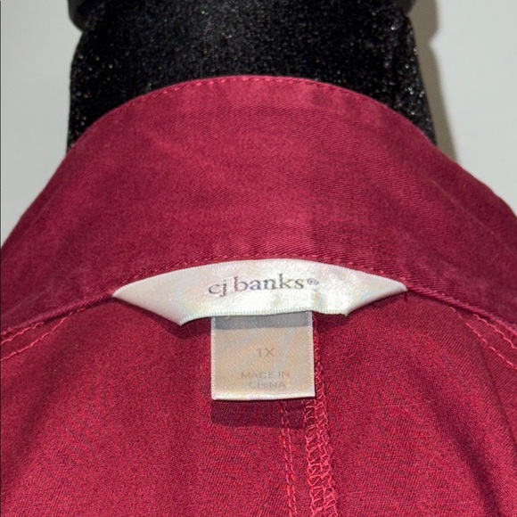 CJ Banks Rich Burgundy Women's Blazer - Picture 6 of 6